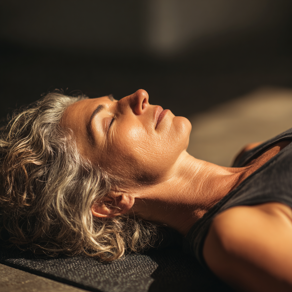 Fiatal magyar nő természetes fényben végez reggeli jóga gyakorlatokat, energikusan és boldogan